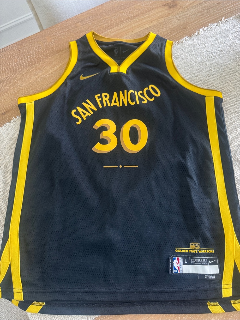 Nike Black and Yellow San Francisco #30 Basketball Jersey